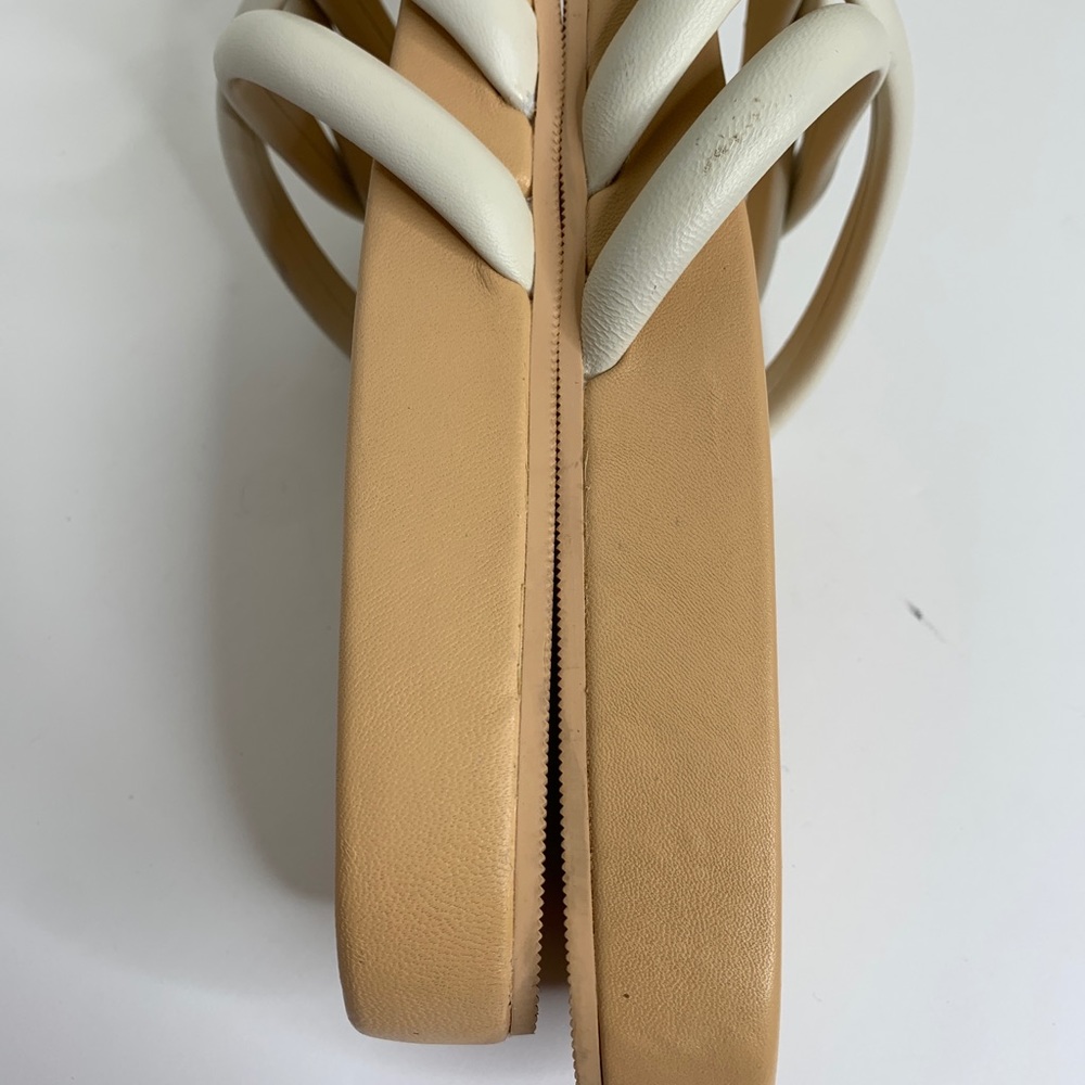 J Crew Pacific Fresh Cream Cushy Slip On Sandals Strappy Size 8.5 Women’s - Picture 11 of 11